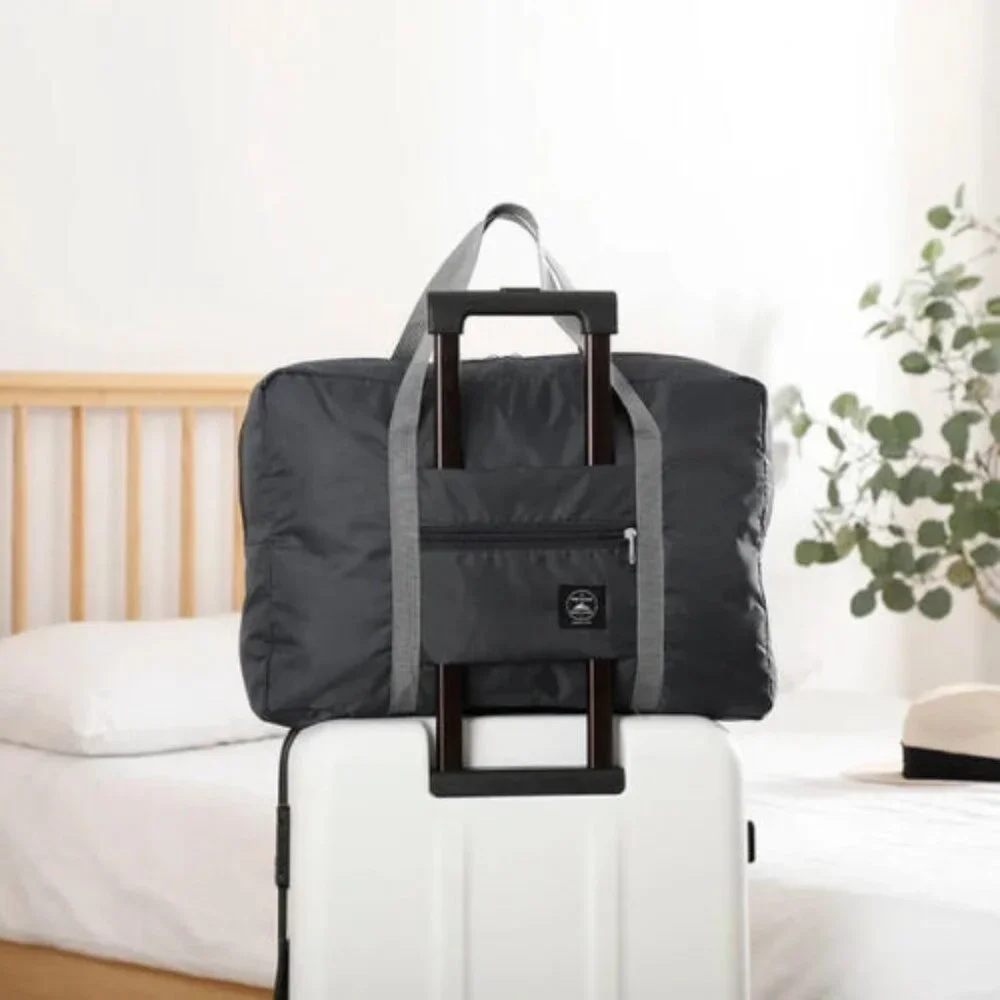 Black Foldable Travel Duffel Bag Airlines Carry on Bag for all ages